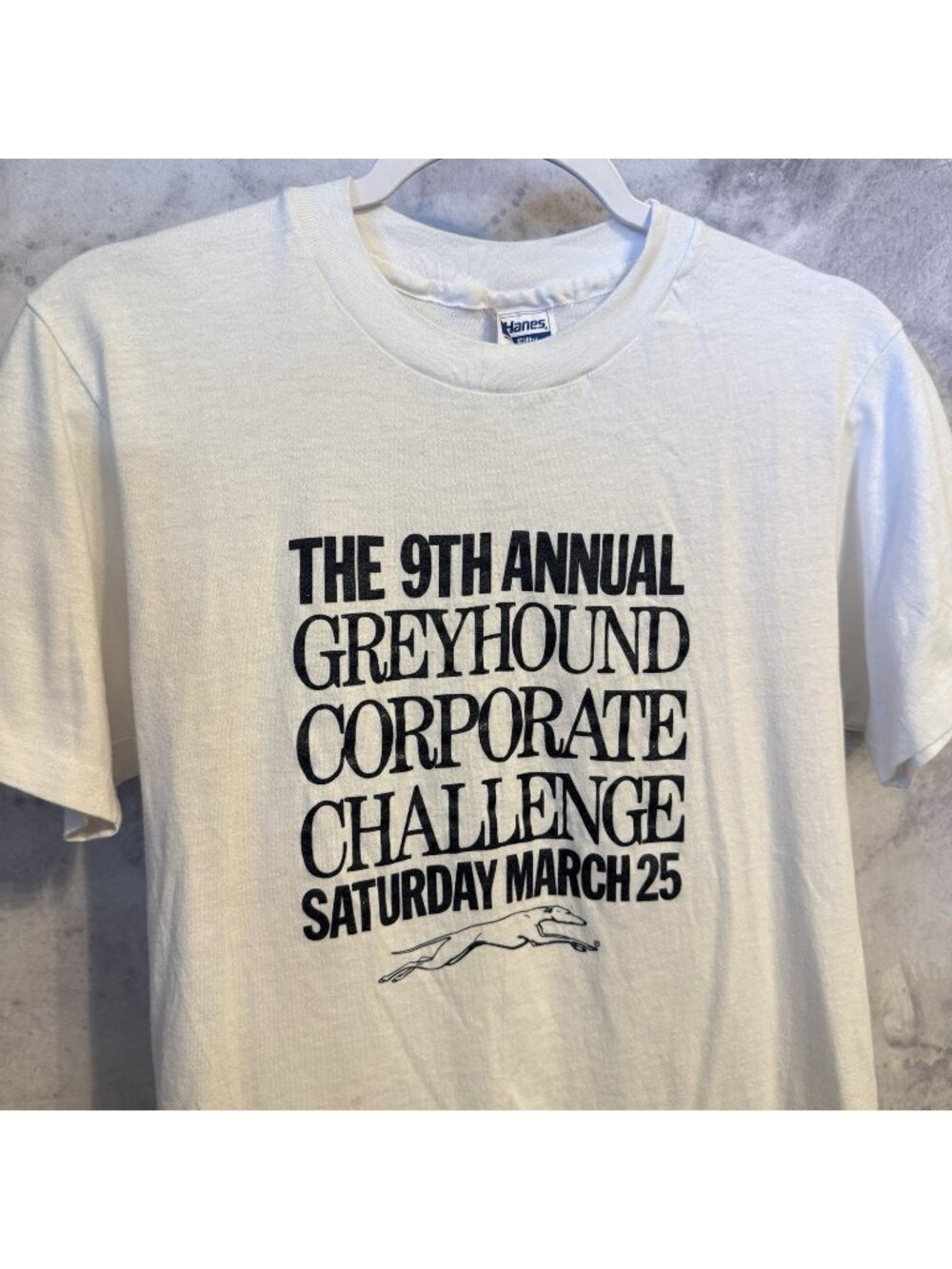 Greyhound Corporate Challenge 1988 White Single Stitch Tee Adult M VTG 80s